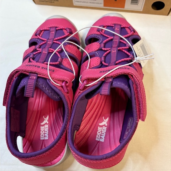 Eddie Bauer Girls' Hot Pink and Purple Sport Sandals - Picture 4 of 5